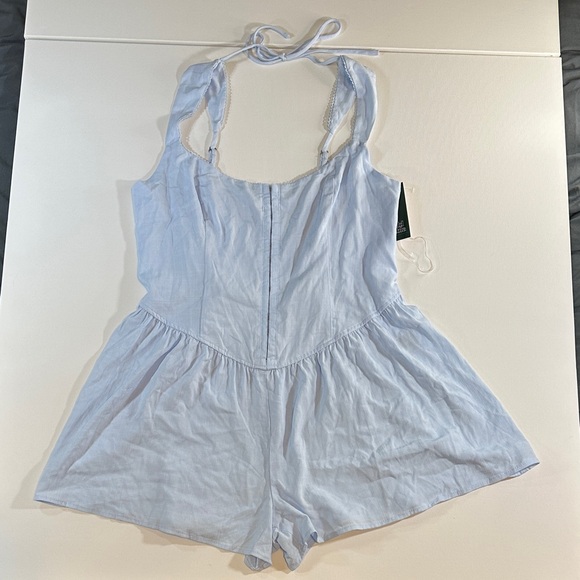 wild fable Pants - Wild Fable Sleeveless Button Front Romper in Light Blue NWT Size L
